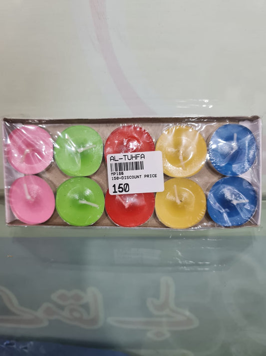 Pack of 10 Pcs Tea light multicoloured romantic floating water multicolor candles